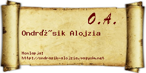 Ondrásik Alojzia névjegykártya